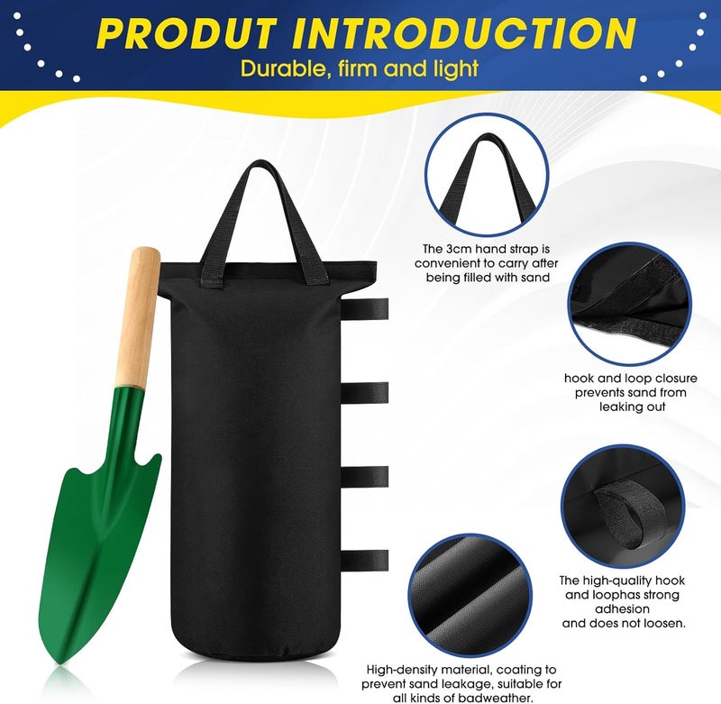 Nuenen Nuenen 20 Pcs Canopy Sand Bags for Weight 560 Lbs Total Heavy Canopy Weights Tent Weights with Shovel for Sandbags Shelter Patio Umbrella Outdoor Instant Canopies Without SandBlack  - Image 3