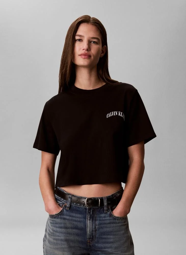 Boxy Embroidered Logo T-shirt