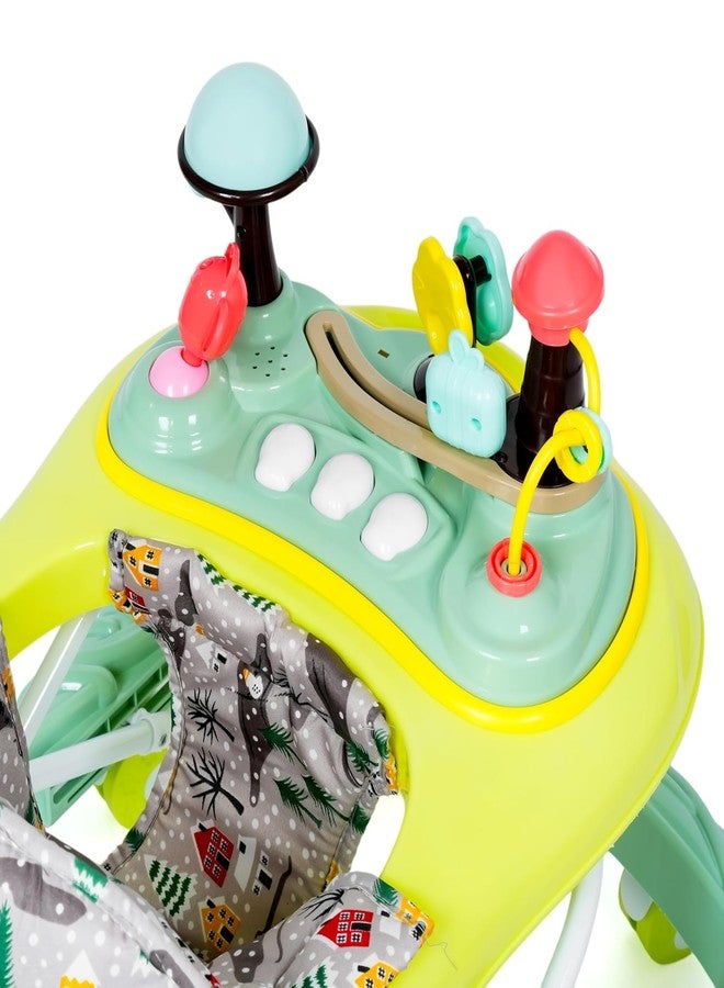 JoyRide Magical Tales Castle Baby Walker with Musical Toy Bar, Rattles, Parental Control, Cushioned Seat, Activity Toys, Height Adjustable, Foldable, 3 Colours (Green) - Image 3