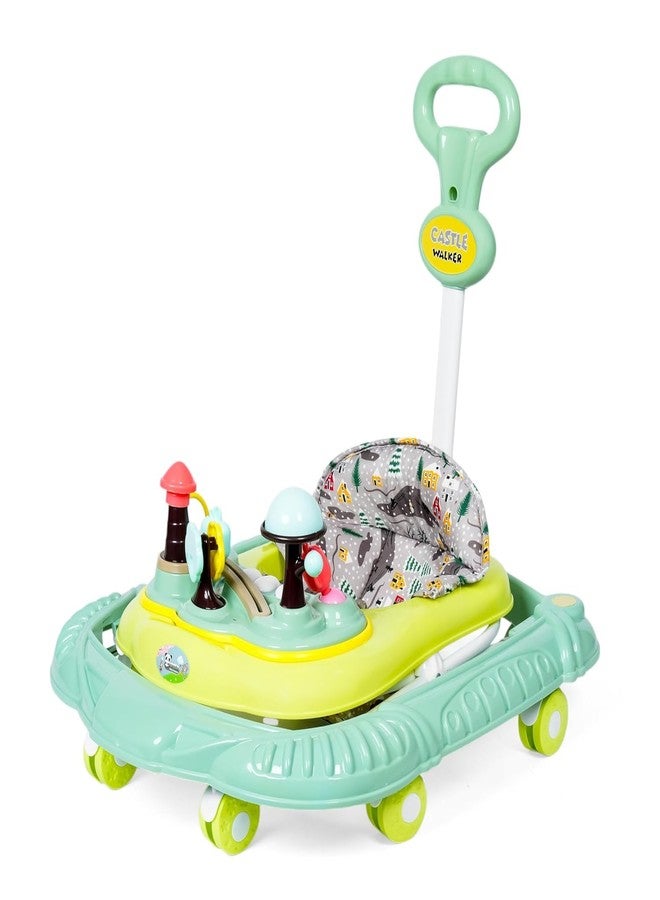 JoyRide Magical Tales Castle Baby Walker with Musical Toy Bar, Rattles, Parental Control, Cushioned Seat, Activity Toys, Height Adjustable, Foldable, 3 Colours (Green) - Image 5