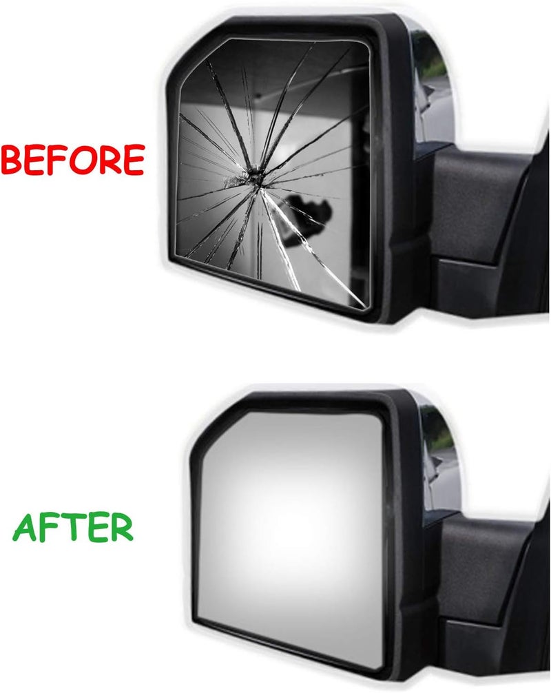 WLLW Mirror Glass Replacement for Ford E150/250/350/F250/F350/F450 Driver Side -Lower Convex - Image 5