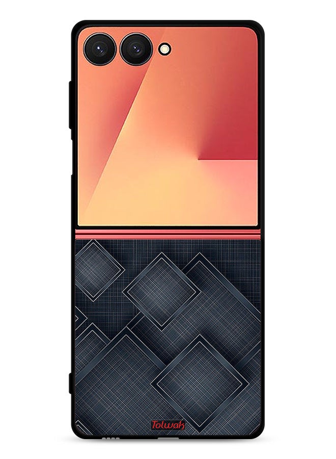 Tolwak غطاء حماية لجهاز سامسونج جالكسي Z Flip7 بنمط مربعات على القماش - Image 1