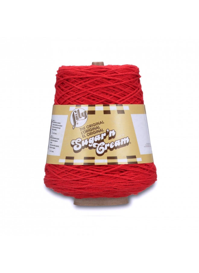 Lily Sugar'n Cream Cotton Cone Yarn, 14 oz, Red, 1 Cone