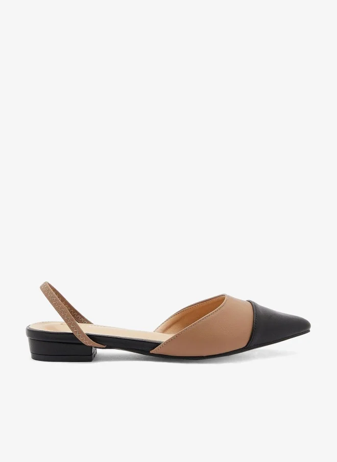 ELLA Colour Block Strap Pointed Flat Shoe