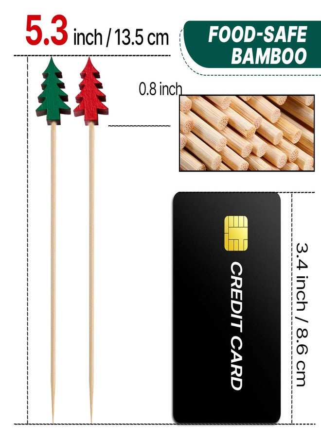 PartyWoo Cocktail Picks, 100 Counts 4.7 Inch Christmas Tree, Appetizer Toothpicks Decorative Toothpicks, Party for Decorations, Party Favors - Image 2