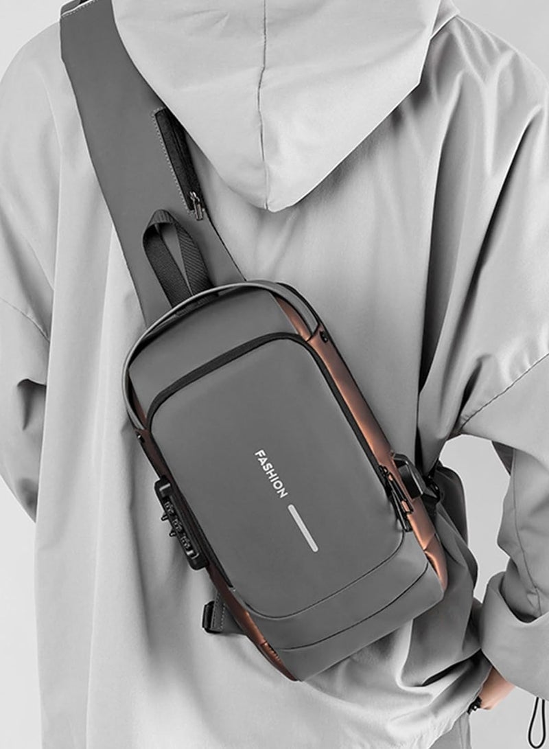 LIMOS Anti-Theft Sling Bag for Men & Women | Waterproof Crossbody Chest Shoulder Bag with USB Charging Port & Lock | Daily, Travel & Biking Use  - Image 4
