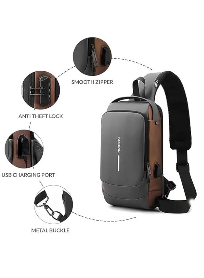 LIMOS Anti-Theft Sling Bag for Men & Women | Waterproof Crossbody Chest Shoulder Bag with USB Charging Port & Lock | Daily, Travel & Biking Use  - Image 5