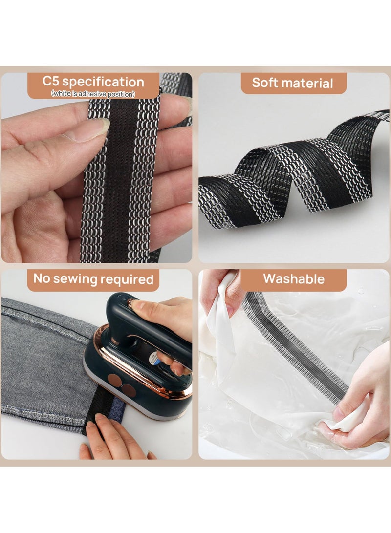 Harse Iron-on Hemming Tape for Pants, 10M Self-Adhesive Hem Tape, 25mm Wide Trouser Edge Shortening Strips, No-Sew Fabric Tape for Jeans, Suit Pants, and DIY Sewing Accessories - Image 4