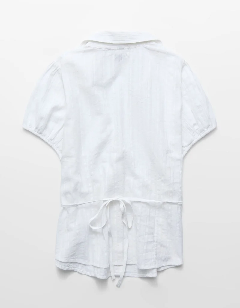 American Eagle  AE Fitted Button-Up Blouse for Women | Best Price UAE