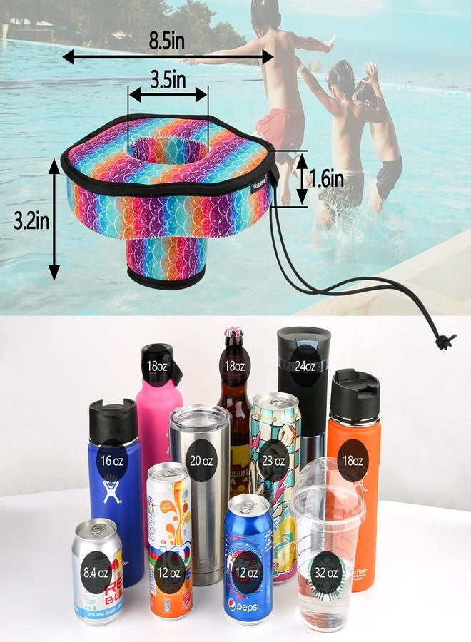 Homakover Floating Drink Holder, Floating Coaster Pool Drink Holder, Beverage Drink Float for Tumblers Yeti Tervis or Wine Bottle in The Hot Tub, Pool or Boat, Floating Up to 24 OZ Bottle - Image 2