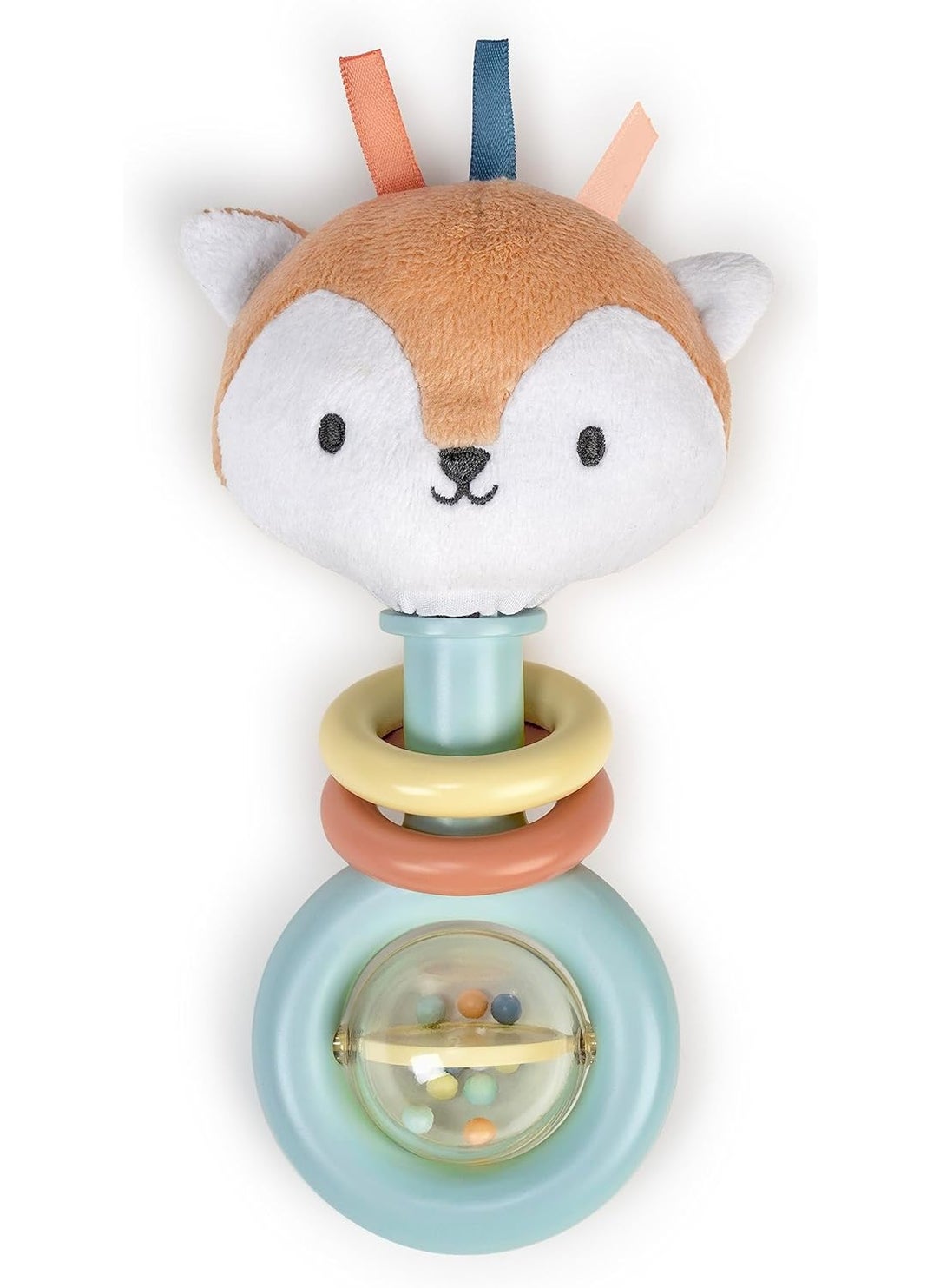 ingenuity Ingenuity Kitt Ring Rattle for Baby PlantBased and BPAFree Materials Kitt The Fox Character Plush Head  - Image 1