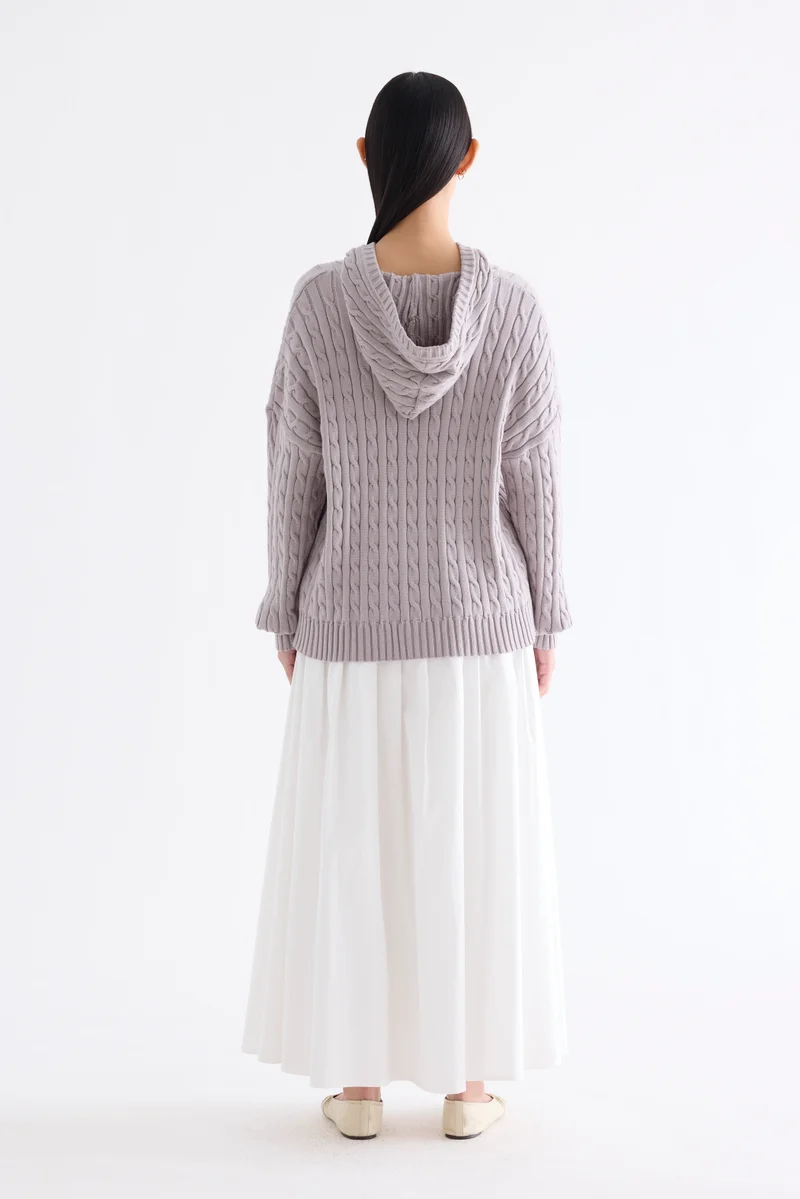 ذا اديتورز ماركت Sabrena Cable-Knit Zip-Up Hoodie