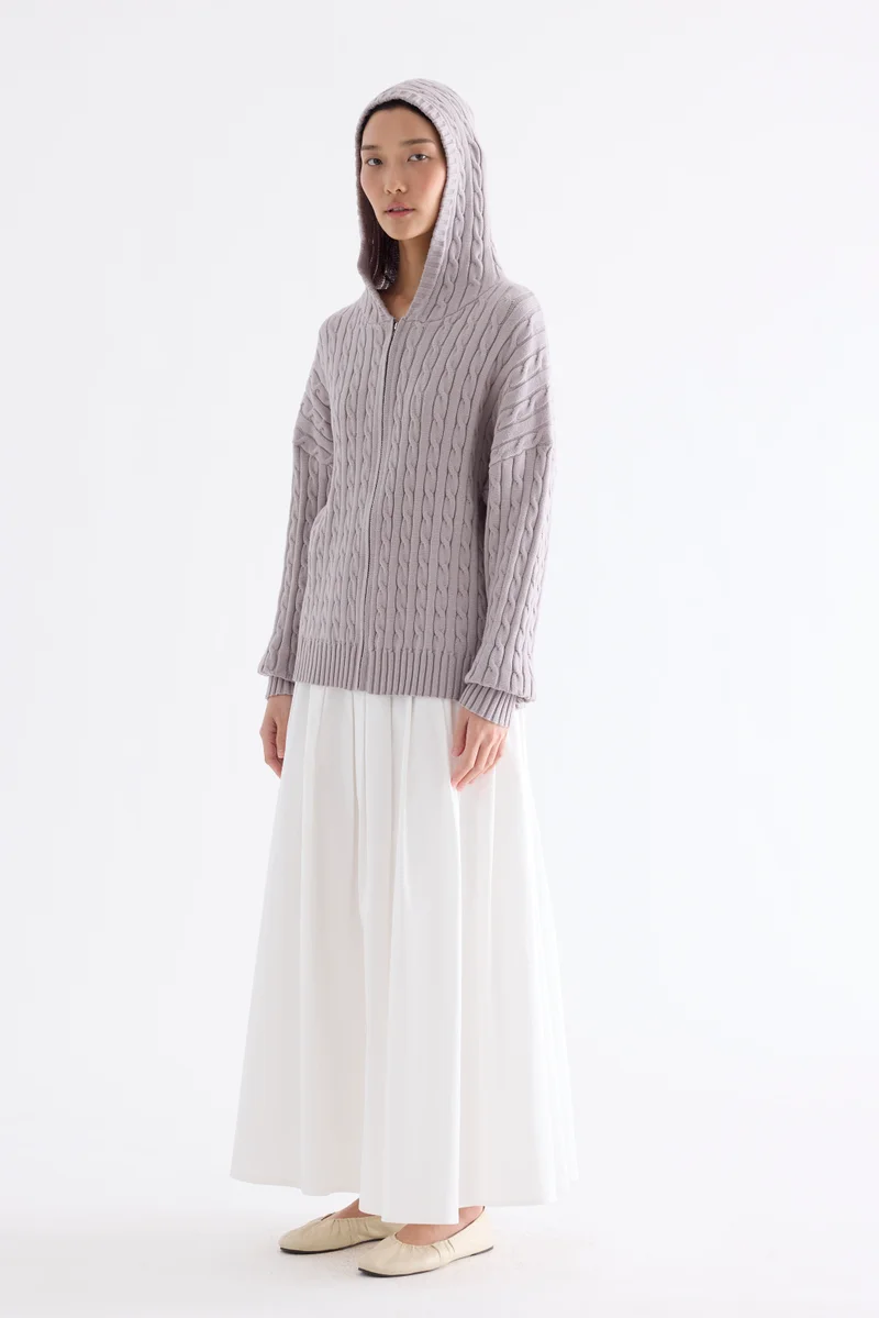 ذا اديتورز ماركت Sabrena Cable-Knit Zip-Up Hoodie