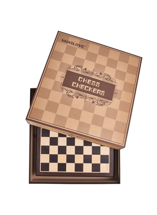 Vamslove Wooden Chess Checkers Game Set 15.5" Large Size Board w/Storage Drawers, Weighted Chess Pieces - 2 Extra Queens 3" King, Gift for Birthday Housewarming Retirement - Black  - Image 5