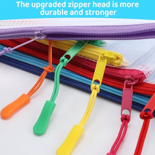 YOPCDJ 24pcs Mesh Zipper Pouch File Bags Puzzle Storage Bags, A4 13x9 Inches Large Reusable Zipper Pouches for Organizing Classroom Board Game Organization - Image 3