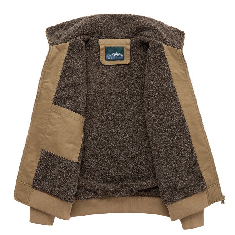 2023 Winter Lapel Jacket Fleece-Lined Thickened Overalls Casual Large Size Cold-Proof Warm Jacket - Image 5