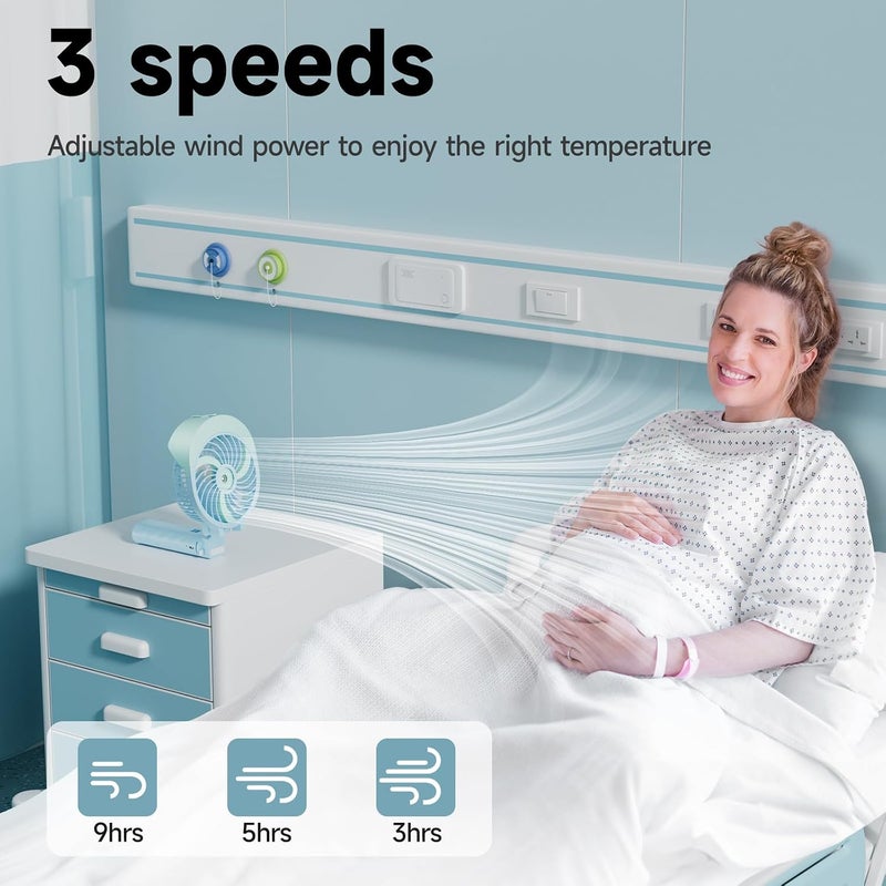 HandFan Handheld Fan Misting Hand Held Fan Rechargeable Battery Operated Portable 3 Speeds & 55ml Spray &180°Foldable With Metal Clip USB Personal Water Fan For Travel Camping Outdoor Women - Image 4