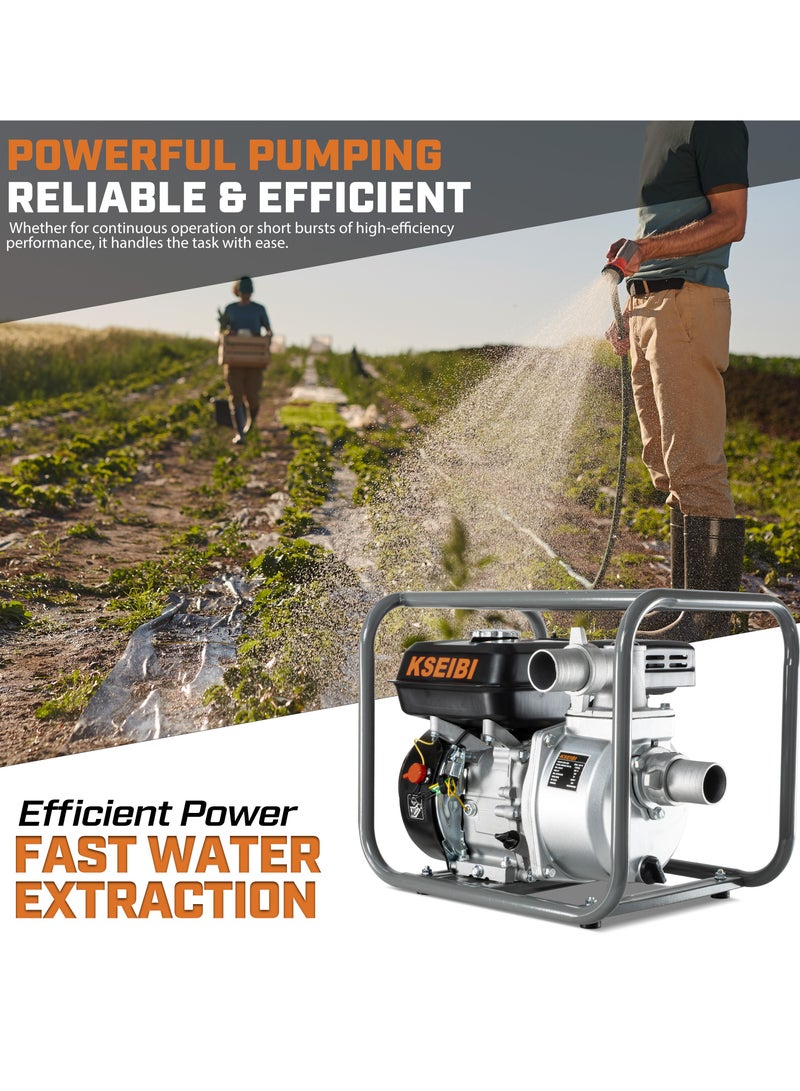 KSEIBI KWP 50 Gasoline Water Pump, 50mm (2-Inch), 5.5HP, High-Performance, Portable, Heavy-Duty Pump for Agriculture & Construction - Image 3