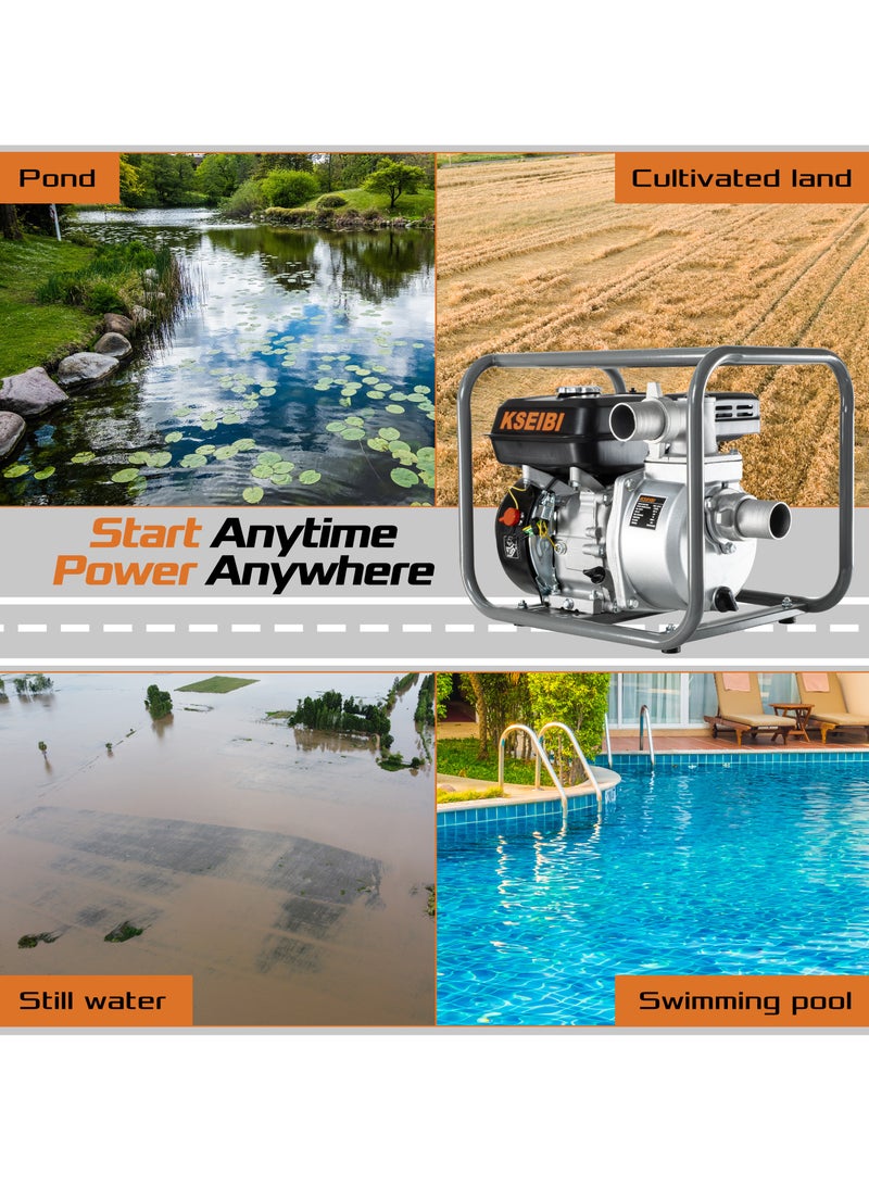 KSEIBI KWP 50 Gasoline Water Pump, 50mm (2-Inch), 5.5HP, High-Performance, Portable, Heavy-Duty Pump for Agriculture & Construction - Image 5
