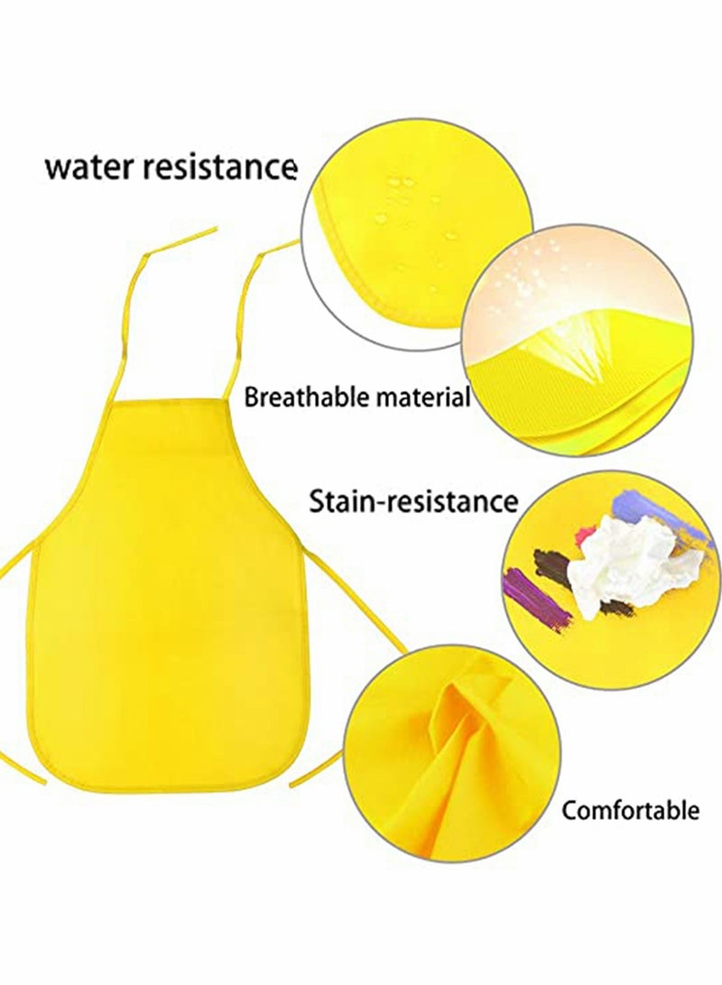 Excefore 12 Pieces Kids Painting Aprons Children's Fabric Art Smock for Cooking, Baking and Crafts, 6 Colors - Image 5