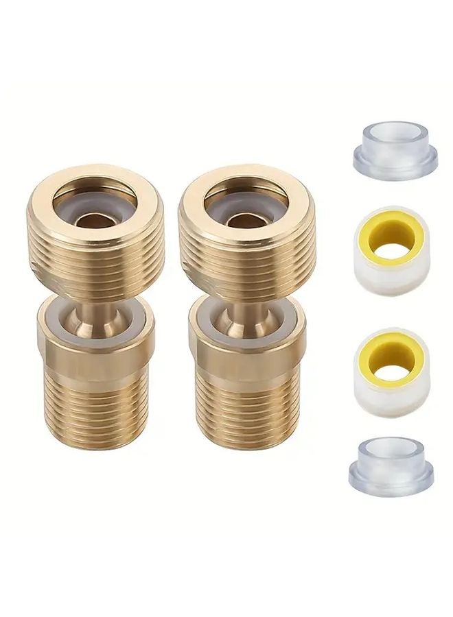 2pcs Heavy Duty Solid Brass Angular Adapter G1 2 Female to G3 4 Male Threads Leakproof Pipe Connector - Image 1