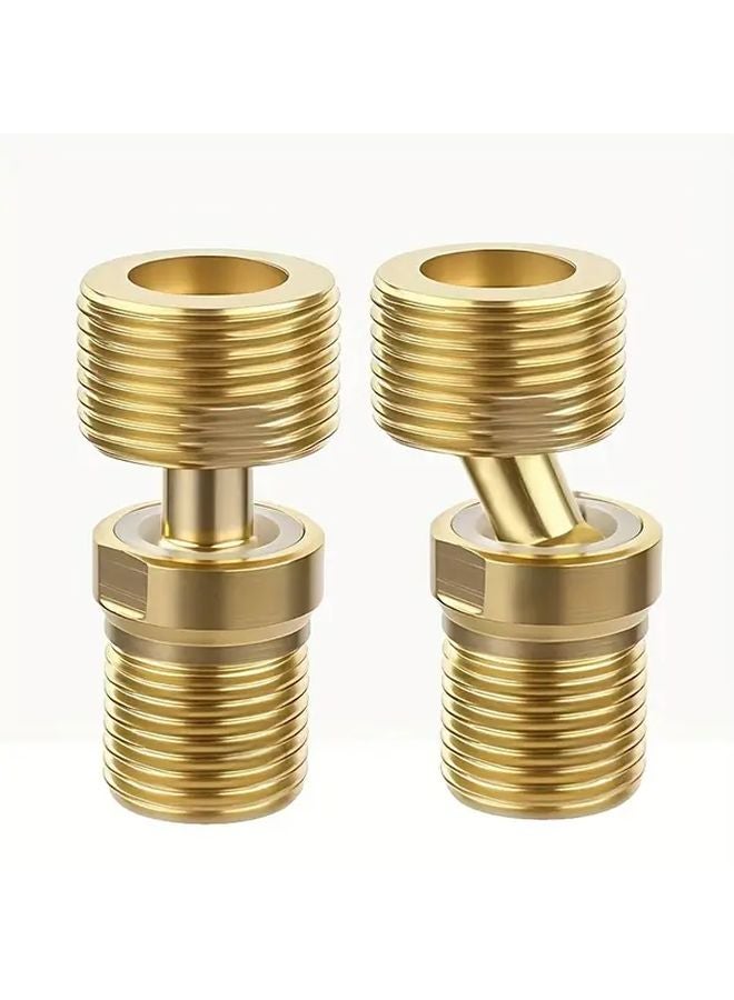 2pcs Heavy Duty Solid Brass Angular Adapter G1 2 Female to G3 4 Male Threads Leakproof Pipe Connector - Image 2