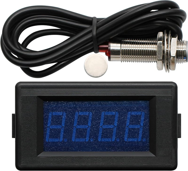DIGITEN DC 12V 24V 4 Digital Blue LED Counter Meter Up Down+Hall Proximity Switch Sensor - Image 1