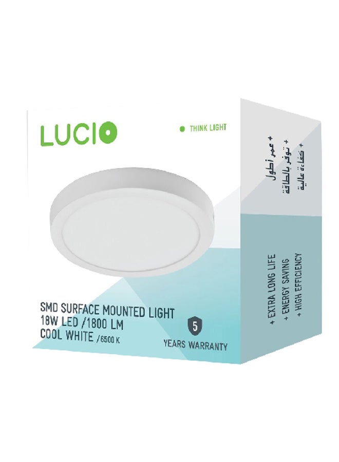 لوسيو SM36C-18W-6500K مصباح لوحي دائري ليد 6500 كالفن 18 واط أبيض بارد 23.6 x 23.4 x 4.4 سم - Image 1