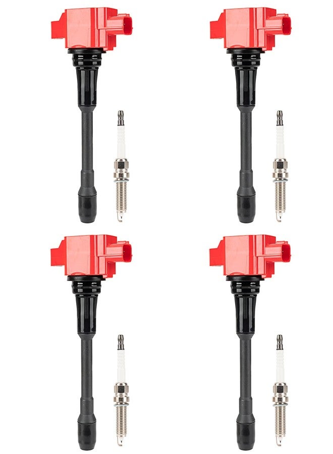 MiKaFex مجموعة ملفات إشعال MiKaFex 4 UF549 و4 شمعات إشعال إيريديوم 9029، متوافقة مع سيارات نيسان ألتيما، فيرسا، سنترا، كيوب، NV200 موديلات 2007-2012، وإنفينيتي M56، FX50، QX60 موديلات 2013-2015 بمحركات 1.6/1.8/2.0/2.5/5.0/5.6 لتر - Image 1
