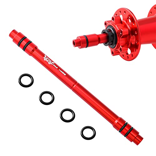 MUQZI Bicycle QR Adapter 12 to 9mm Front Wheel Hub Adapter 148mm Thru Axle Hub Quick Release for Mountain Road Bike, Red - Image 1