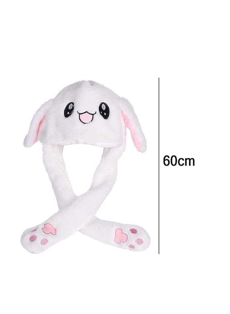 أوريتي قبعة أرنب قطيفة مضحكة من ORiTi، قبعة أرنب متحركة/قافزة، قبعة لطيفة للجنسين مزودة بغطاء للأذن مع مخالب للنساء والفتيات - Image 3