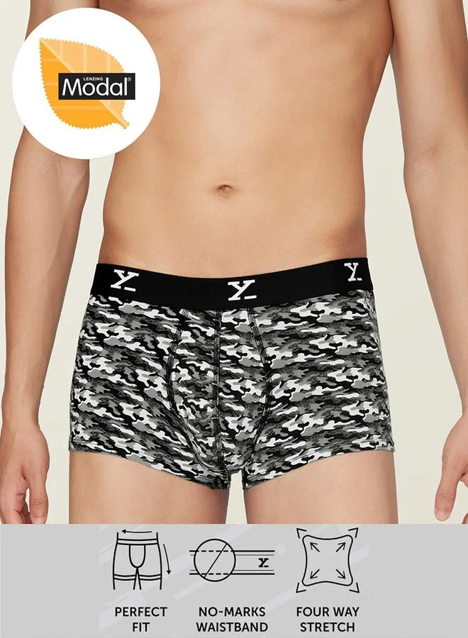 اكس واي اكس اكس Modal Stretch Printed Trunks with Branded Elastic by Styli