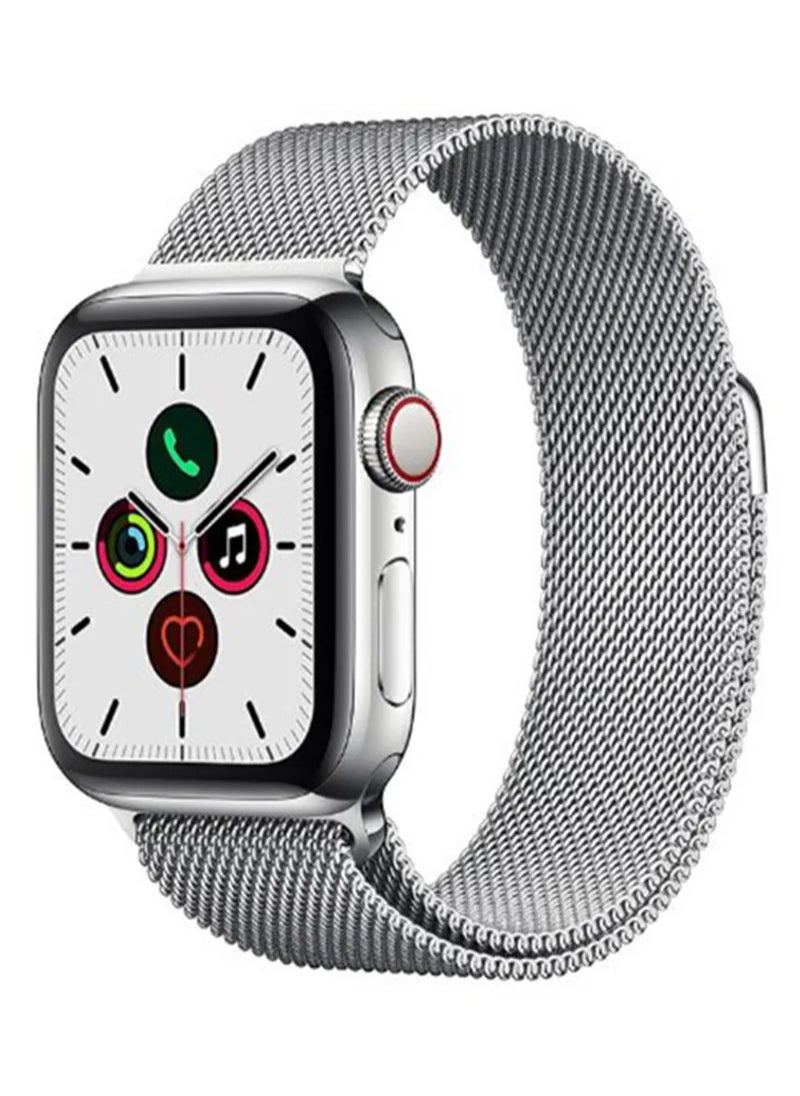 HEXABEX - Apple Watchband Compatible with 42mm(Series 10)/41mm/40mm/38mm Milanese Apple Watch Strap for Apple Watch All Series Silver - Image 1