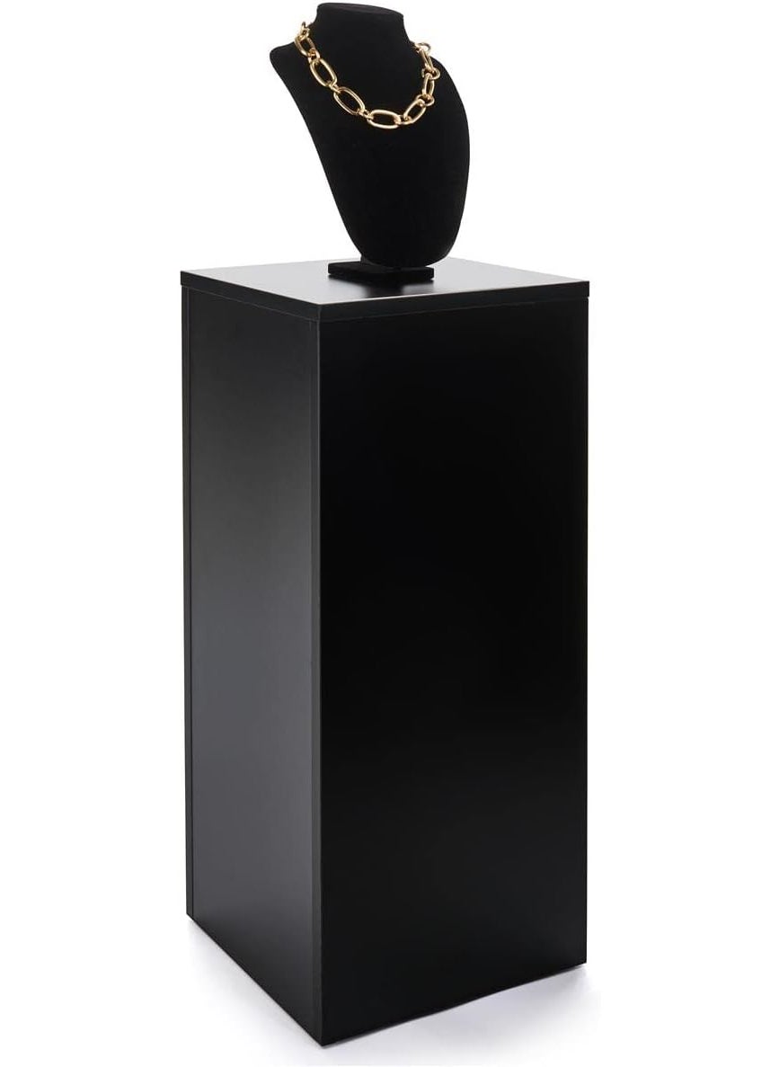Displays2go Displays2go 30 Tall Floor Standing Pedestal Stand with 125 Square Top Black WDCUBEBLK2  - Image 2
