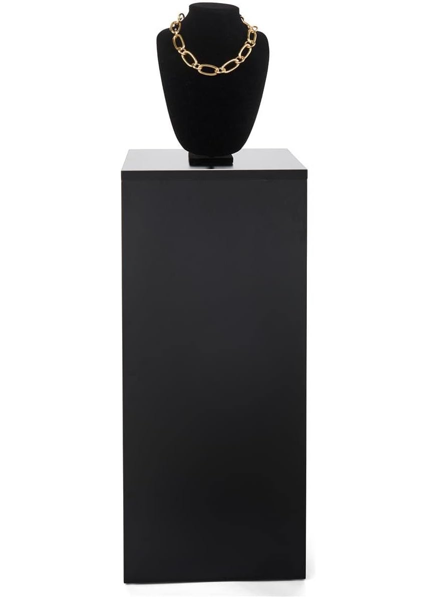 Displays2go Displays2go 30 Tall Floor Standing Pedestal Stand with 125 Square Top Black WDCUBEBLK2  - Image 4