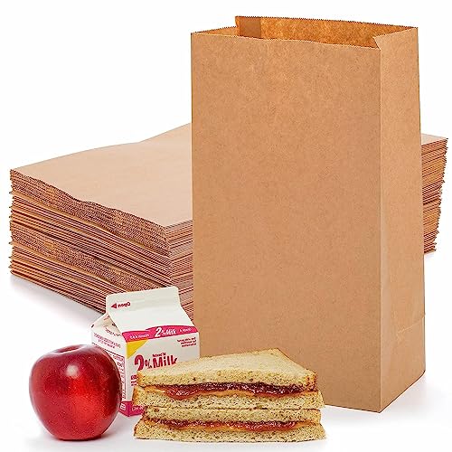 RanGit Bhumi Brown Kraft Paper Lunch Bags - 6.5x11x3.5 in Small, 50pcs - Eco-friendly, Reusable, Fold Top Closure - Image 1