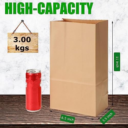 RanGit Bhumi Brown Kraft Paper Lunch Bags - 6.5x11x3.5 in Small, 50pcs - Eco-friendly, Reusable, Fold Top Closure - Image 2
