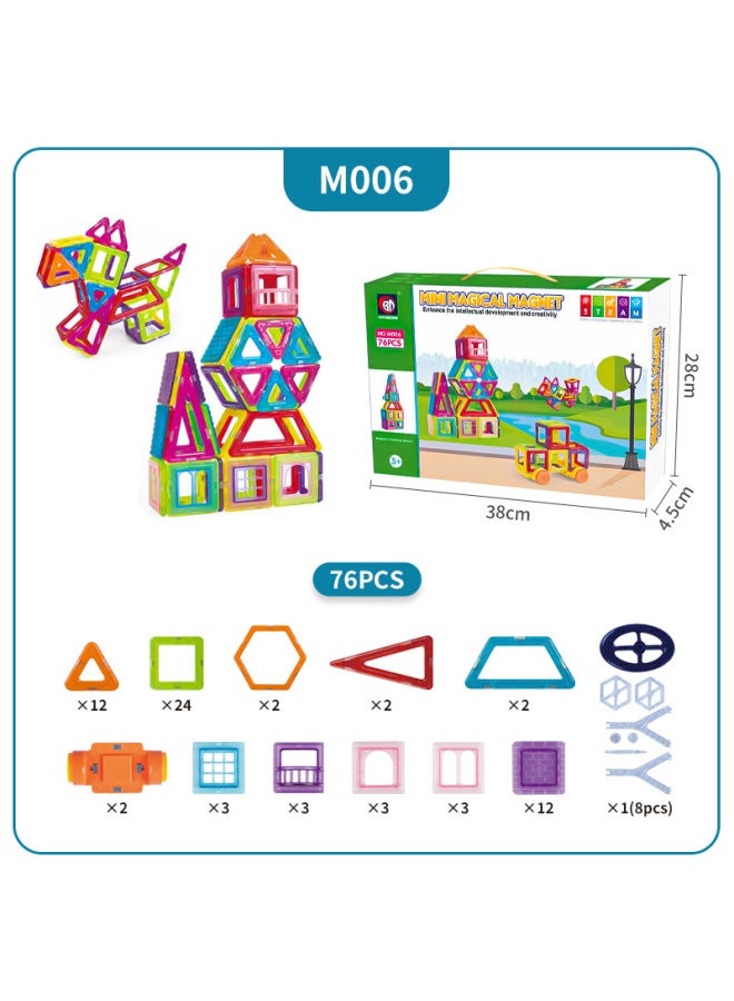 Xindiida Mini Magnetic Tablets Children's Building Castle Set 3+ Years Old Early Education Enlightenment Magnetic Building Blocks Toys - Image 1