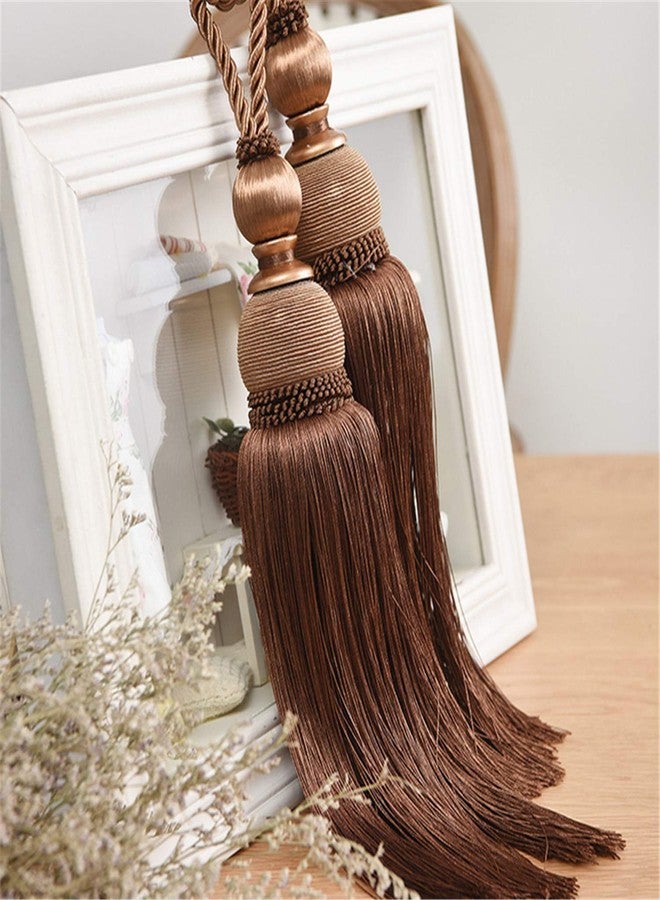 SWTool Selling Wonderful Curtain Holdbacks Curtains Tiebacks Home Decorative Braided Buckle Fastener Accessories Window Drapery Ball Tassels Tiebacks, Set of 2 (Coffee) - Image 5