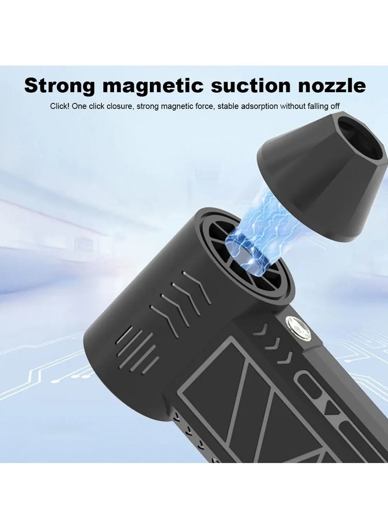Generic Portable Dust Rechargeable Electric Blower Turbo Fan 130000 RPM Brushless Motor Air Fan With Super Strong Wind Force And Magnetic Suction Nuzzle  - Image 3