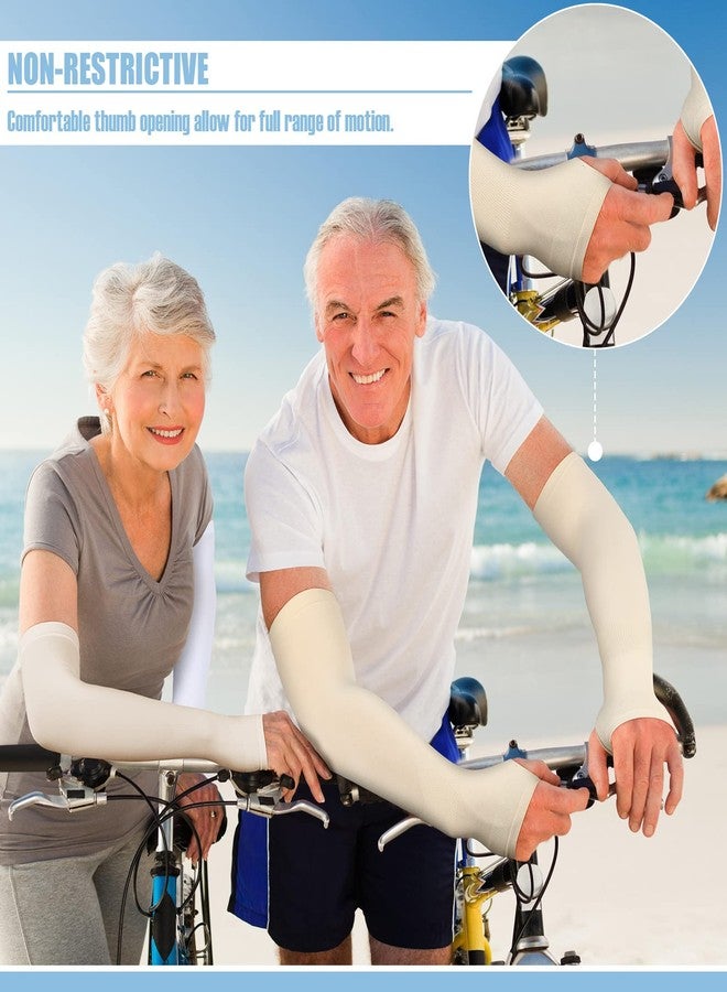 Janmercy 9 Pairs Elder Skin Protector Sleeves Thin Skin Arm Sleeve Bruise Protective from Abrasions Tear Sun Exposure Compression Bruising Arm Protective for Men Women - Image 3