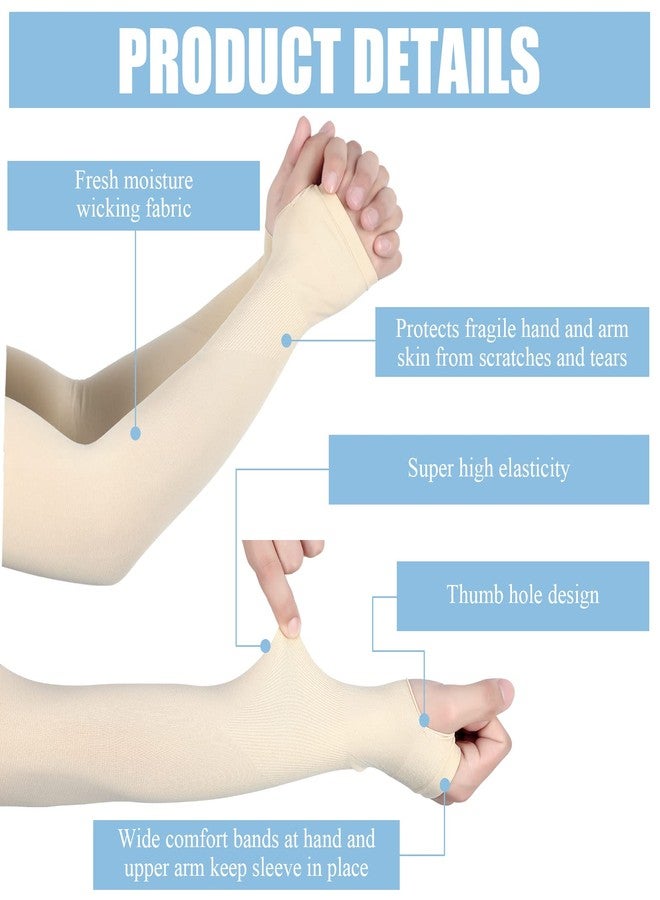 Janmercy 9 Pairs Elder Skin Protector Sleeves Thin Skin Arm Sleeve Bruise Protective from Abrasions Tear Sun Exposure Compression Bruising Arm Protective for Men Women - Image 5