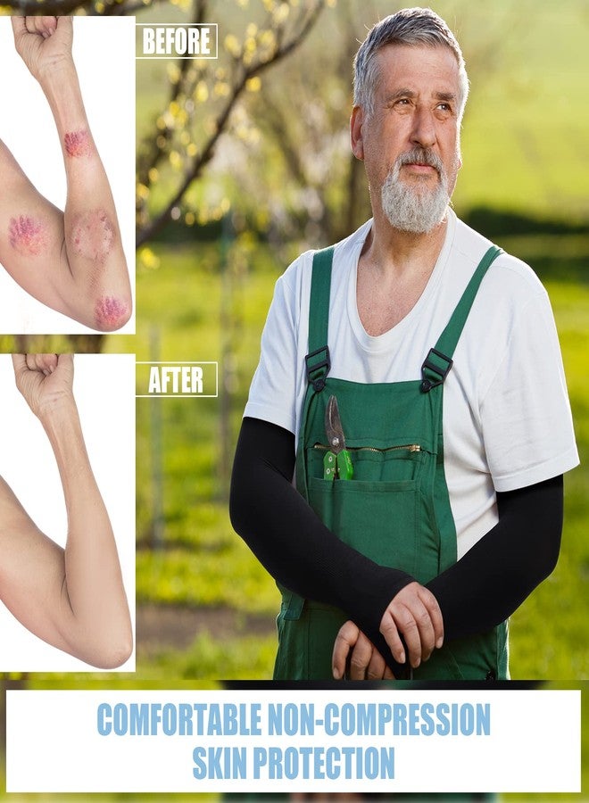 Janmercy 9 Pairs Elder Skin Protector Sleeves Thin Skin Arm Sleeve Bruise Protective from Abrasions Tear Sun Exposure Compression Bruising Arm Protective for Men Women - Image 2