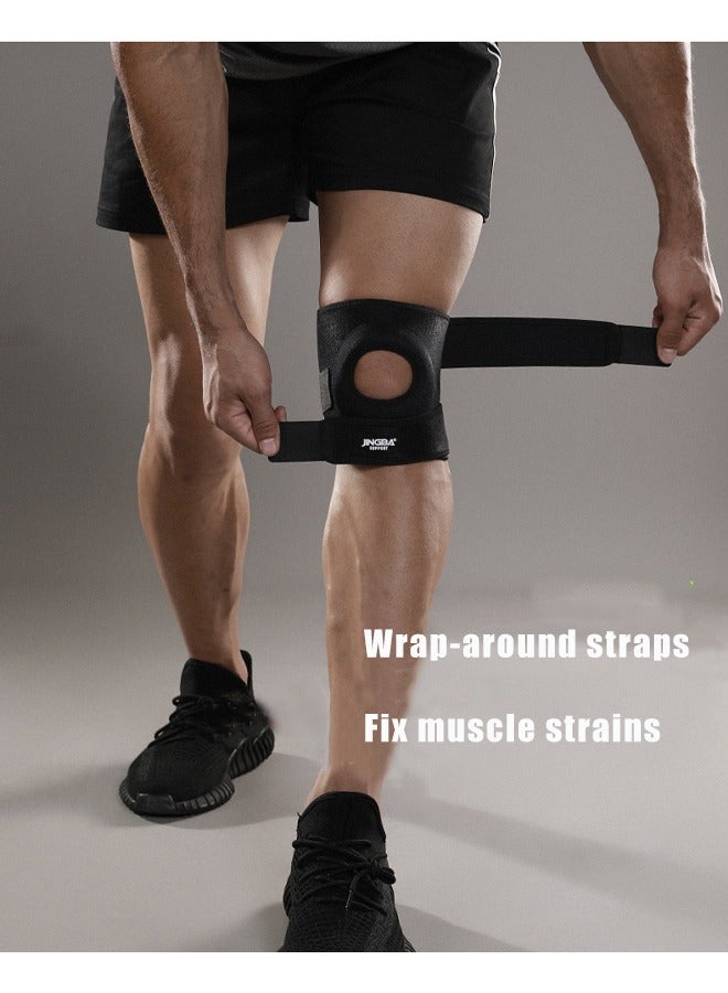 JINGBA SUPPORT 1-Piece Patella Knee Braces Adjustable Knee Braces for Knee Pain Prevention and Relief Neoprene Knee Braces Running Support Straps Patella Stabilizer Braces for Running Gym Basketbal - Image 2