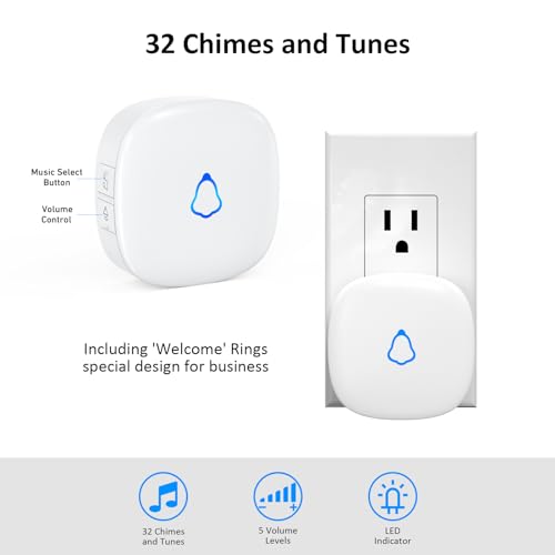 METAK Motion Sensor Door Chime, METAK Wireless Motion Detector Alarm Indoor for Business When Entering/Home Doorway/Store Entrance/Garage Security, Pet/Elderly/Dementia Monitoring Buzzer,PIR Door Entry Bell - Image 3