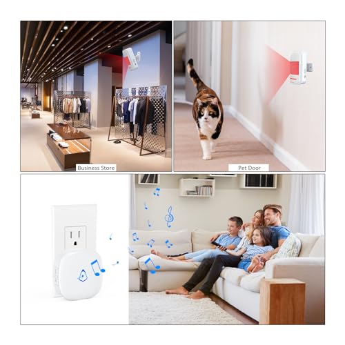METAK Motion Sensor Door Chime, METAK Wireless Motion Detector Alarm Indoor for Business When Entering/Home Doorway/Store Entrance/Garage Security, Pet/Elderly/Dementia Monitoring Buzzer,PIR Door Entry Bell - Image 5