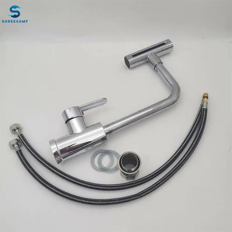 SHREESAMP Stainless Steel Multifunction Shower Kitchen Faucet 360 Rotation 4in1 Swivel Waterfall Faucet for Kitchen Sink Swivel Waterfall Kitchen Faucet for Washing Vegetable Fruit Extender Sink - Image 5