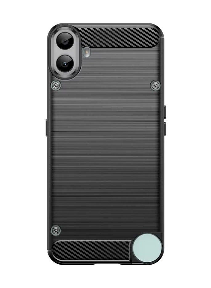 Brushed Carbon Fiber Shockproof Case For Nothing CMF Phone 1 - Black - Image 2