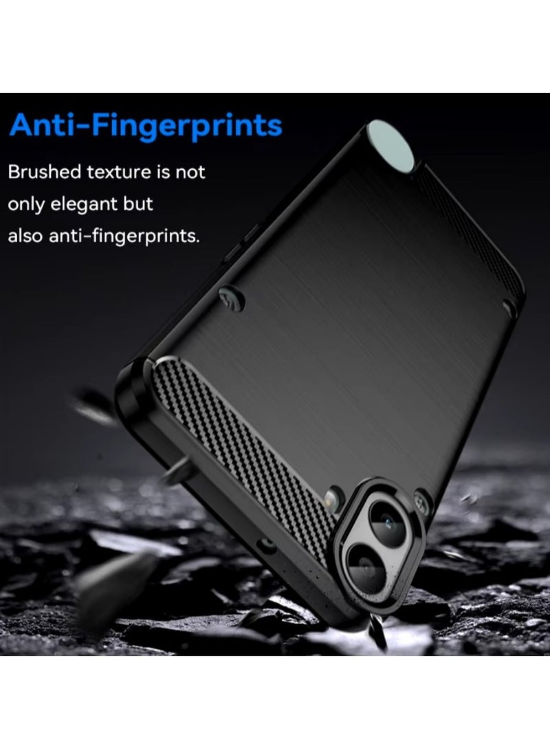 Brushed Carbon Fiber Shockproof Case For Nothing CMF Phone 1 - Black - Image 3