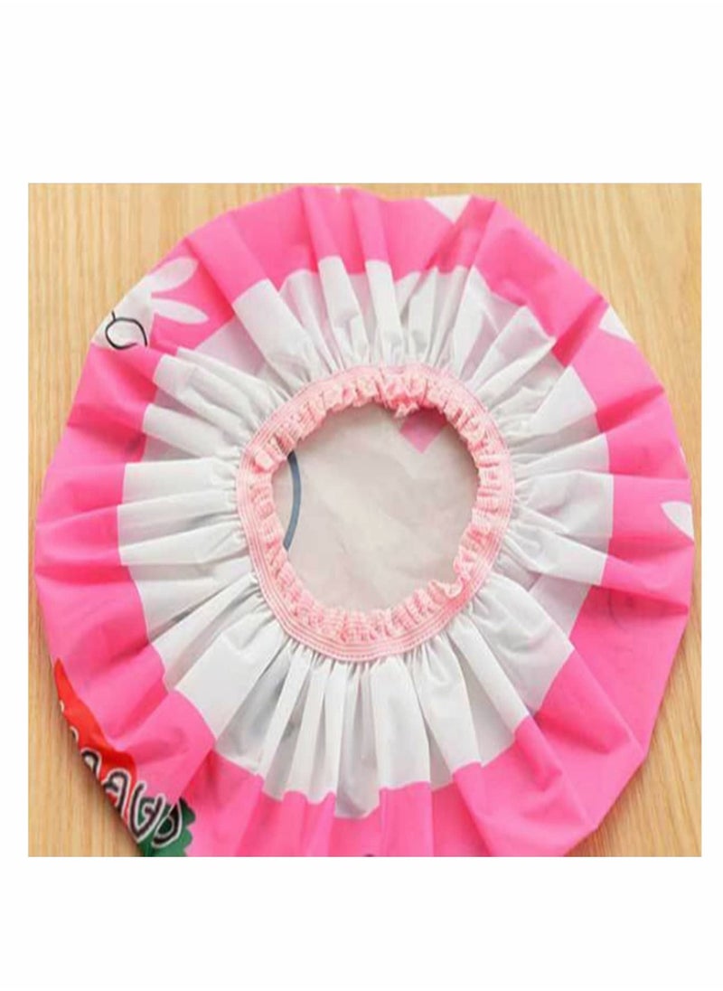 Y&D Cartoon Shower Cap, Waterproof PVC Cap for Adults and Children, Multicolor Mixed, Reusable 5 Pieces  - Image 4